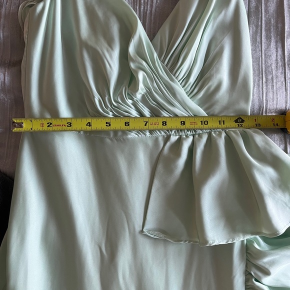 Mac Duggal satin ruffle asymmetrical gown - Picture 8 of 8